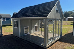 8x12 double dog kennel light gray/white/charcoal $5,495 --- 3 year RTO approx 254 a month