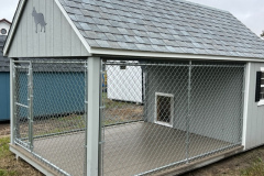 8x14 single dog kennel, light gray/white, $5500