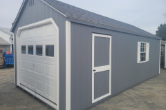 12x24 A-Frame Garage, dark gray/white/pewter $9495 3YR RTO APPROX $440/MONTH SOLD LEWIS