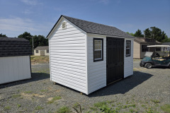 8x12 a-frame vinyl white/black/black $4670 RTO 3 YR APPROX $217/MONTH