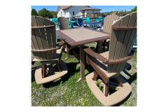 Finch Weatherwood & Brown Counter Height Table & Swivel Chairs