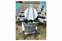10' Surfboard Table with 8 Chairs - Light Grey & Dark Grey